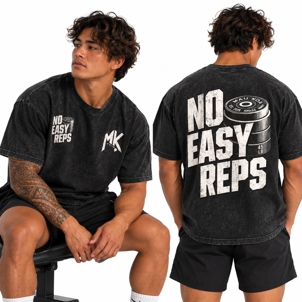 NO EASY REPS Oversized Tee
